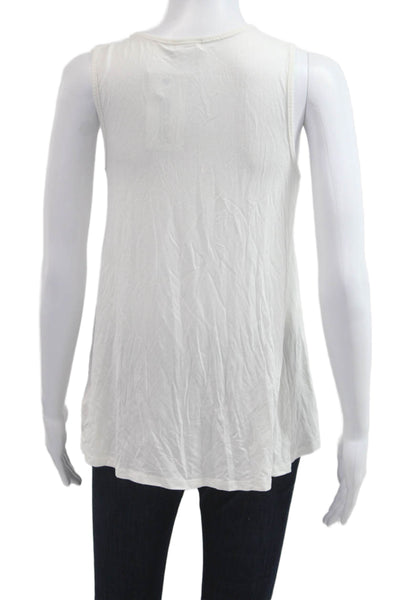 Cooperative Womens Tunic Tank White Rayon Spandex Crew Neck Sleeveless Size XS