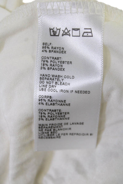 Cooperative Womens Tunic Tank White Rayon Spandex Crew Neck Sleeveless Size XS