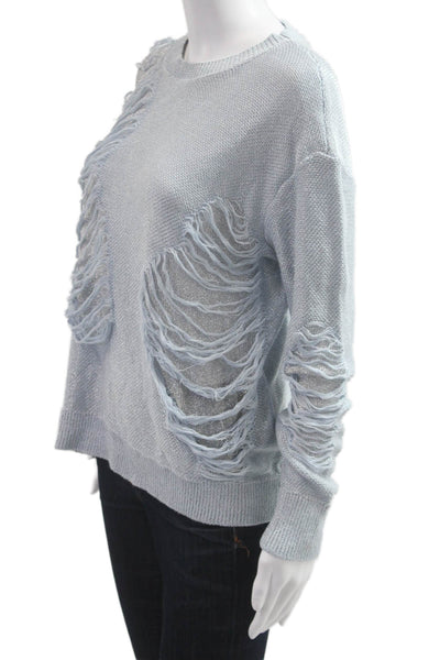 Zara Unisex Pullover Sweater Light Blue Long Sleeve Crew Neck Grunge Size S