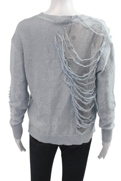 Zara Unisex Pullover Sweater Light Blue Long Sleeve Crew Neck Grunge Size S