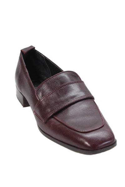 Dolce Vita Womens Slip On Block Heel Square Toe Loafers Red Leather Size 9.5