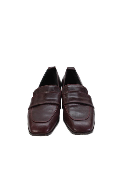 Dolce Vita Womens Slip On Block Heel Square Toe Loafers Red Leather Size 9.5