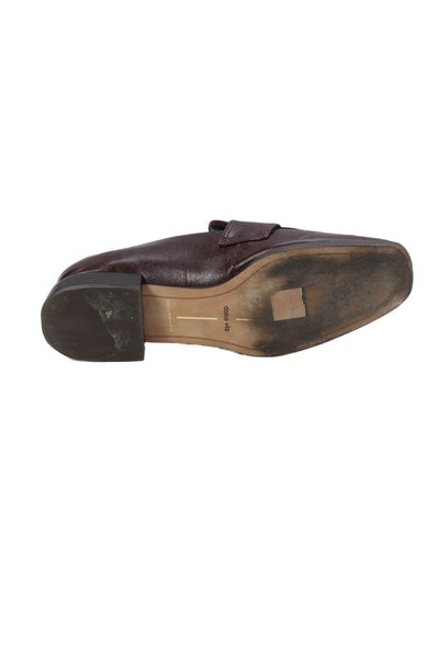 Dolce Vita Womens Slip On Block Heel Square Toe Loafers Red Leather Size 9.5