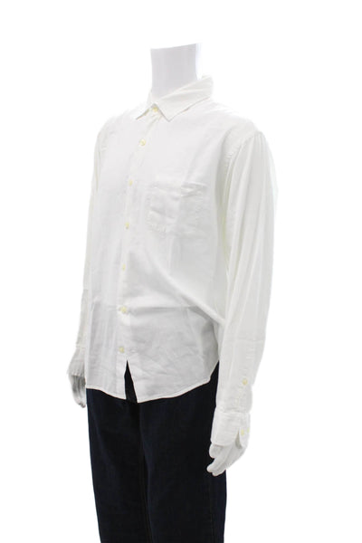 Peter Millar Mens White Point Collar Button Up Dress Shirt Long Sleeve Size XL
