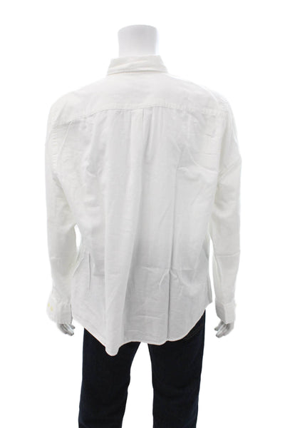 Peter Millar Mens White Point Collar Button Up Dress Shirt Long Sleeve Size XL