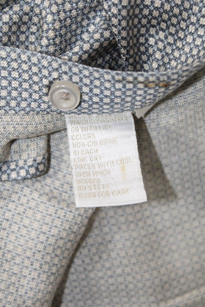 Perry Ellis Mens Printed Collar Short Sleeve Button Down Shirt Brown Size L