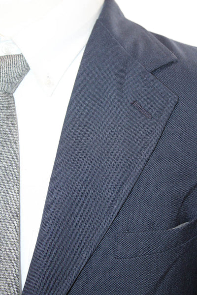 Barneys New York Mens Dark Blue Wool Blend Classic Blazer Button Size 36