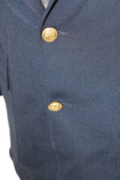 Barneys New York Mens Dark Blue Wool Blend Classic Blazer Button Size 36