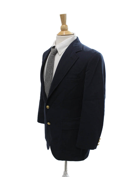 Barneys New York Mens Dark Blue Wool Blend Classic Blazer Button Size 36