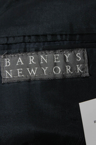 Barneys New York Mens Dark Blue Wool Blend Classic Blazer Button Size 36