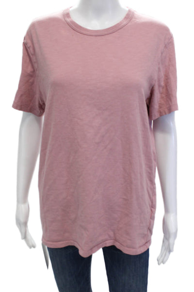 J Crew Womens Basic Pink Cotton Crew Neck Short Sleeve T-Shirt Size M