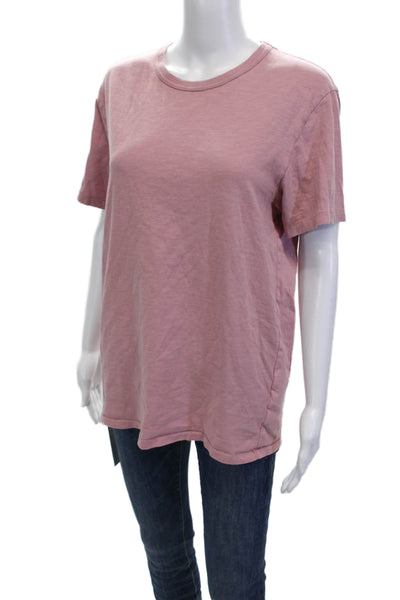 J Crew Womens Basic Pink Cotton Crew Neck Short Sleeve T-Shirt Size M