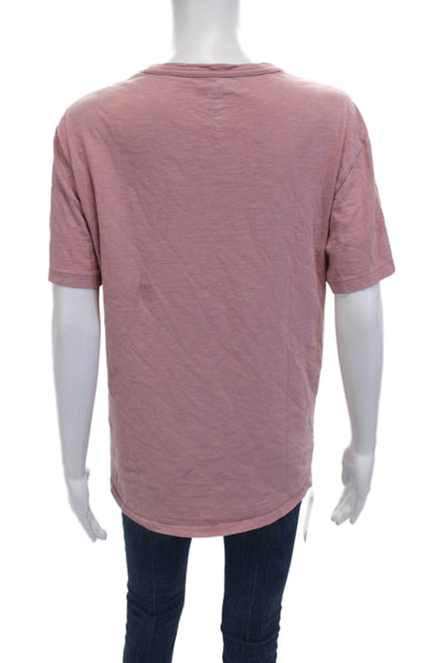 J Crew Womens Basic Pink Cotton Crew Neck Short Sleeve T-Shirt Size M
