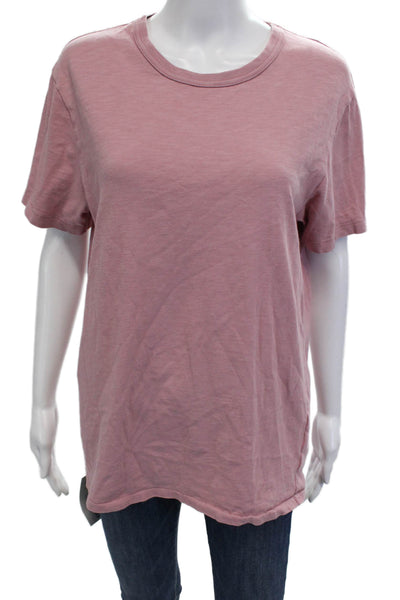 J Crew Womens Pink Basic Crew Neck Short Sleeve T-Shirt Slub Cotton Size M