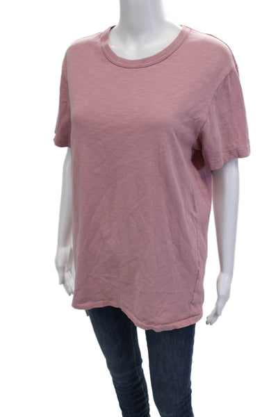 J Crew Womens Pink Basic Crew Neck Short Sleeve T-Shirt Slub Cotton Size M