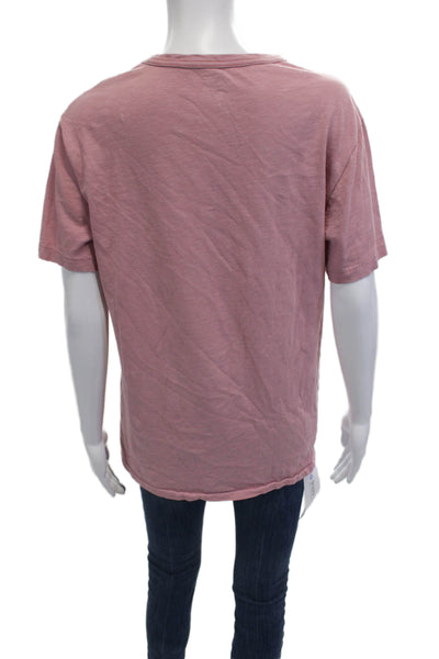 J Crew Womens Pink Basic Crew Neck Short Sleeve T-Shirt Slub Cotton Size M