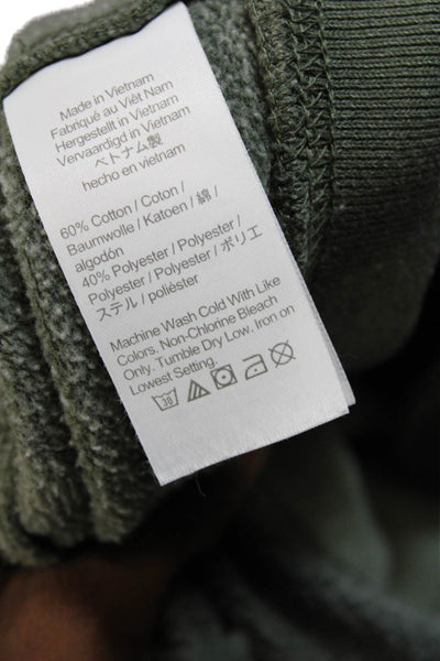 J Crew Unisex Full-zip Hoodie Army Green Cotton Polyester Size L