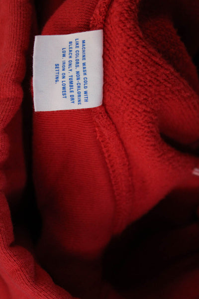 J Crew Unisex Red Pullover Hoodie Drawstring Size L
