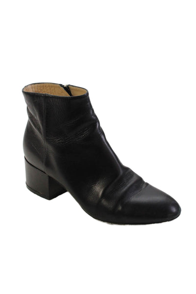 Sergio Rossi Womens Leather Side Zip Ankle Boots Black Size 35 5