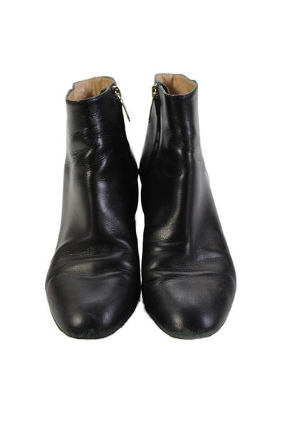 Sergio Rossi Womens Leather Side Zip Ankle Boots Black Size 35 5