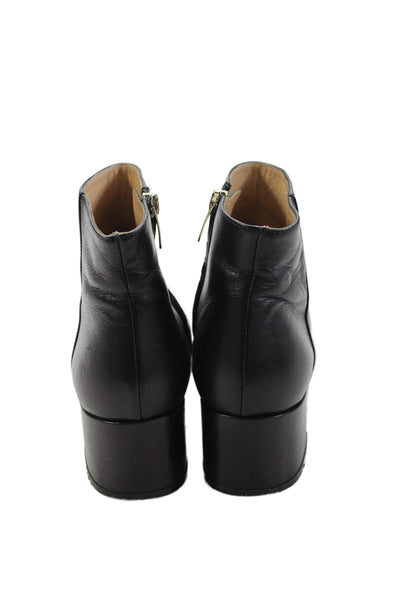 Sergio Rossi Womens Leather Side Zip Ankle Boots Black Size 35 5