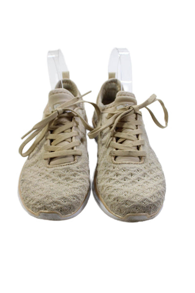 APL Womens Woven Round Toe Low Top Running Sneakers Beige Size 5.5