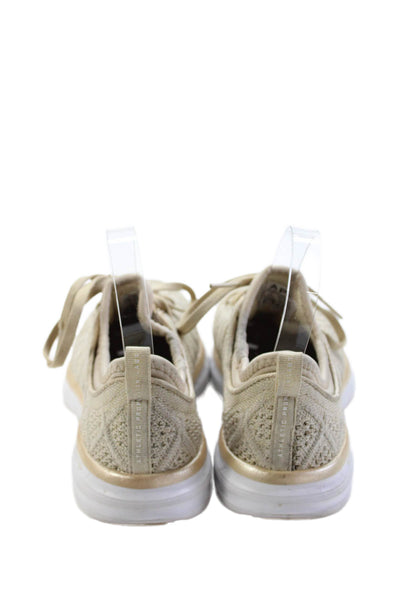 APL Womens Woven Round Toe Low Top Running Sneakers Beige Size 5.5