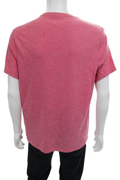 J Crew Mens Pink Crew Neck Short Sleeve T-Shirt 51% Cotton 49% Polyester Size L