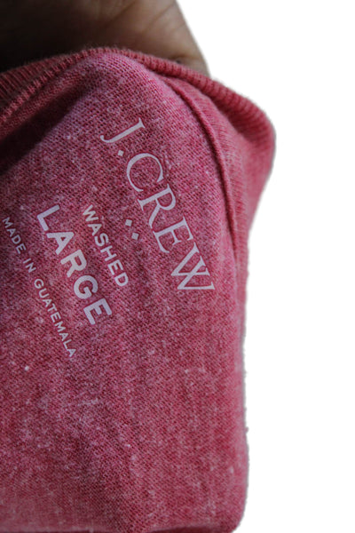 J Crew Mens Pink Crew Neck Short Sleeve T-Shirt 51% Cotton 49% Polyester Size L