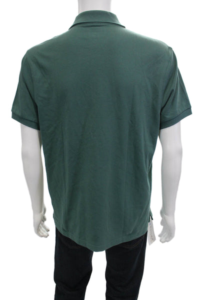 J Crew Mens Green Collared Short Sleeve Polo Solid Size L