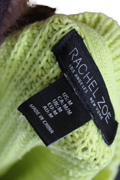 Rachel Zoe Womens Yellow Crew Neck Pullover Sweater Long Sleeve Size M