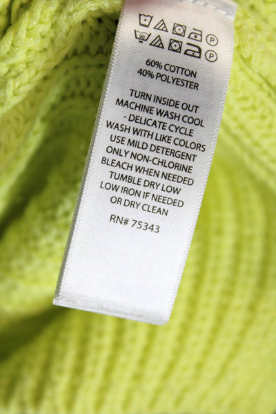 Rachel Zoe Womens Yellow Crew Neck Pullover Sweater Long Sleeve Size M
