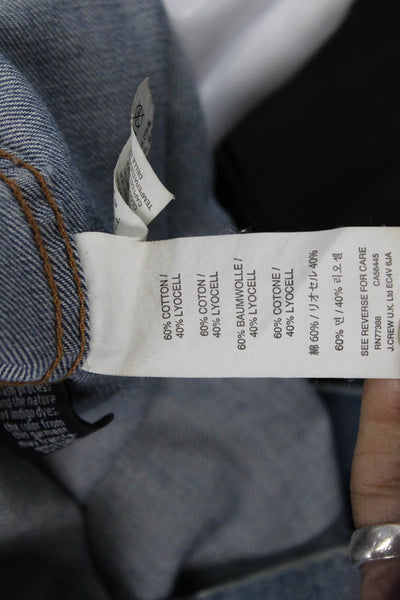J Crew Women Collared Button Solid Blue Jacket Size S