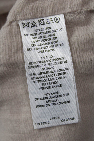 French Connection Womens Shift Dress Beige Short Sleeve Cotton Size 6