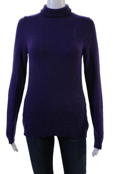 C by Bloomingdales Women Cashmere Turtleneck Sweater Purple Size S