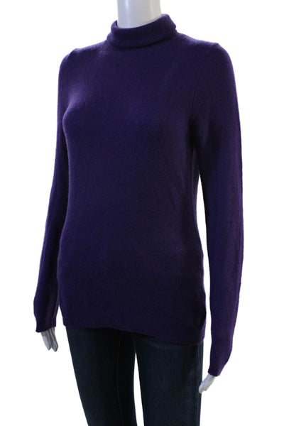 C by Bloomingdales Women Cashmere Turtleneck Sweater Purple Size S
