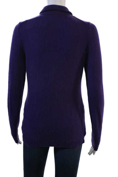 C by Bloomingdales Women Cashmere Turtleneck Sweater Purple Size S