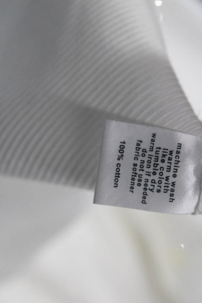 Paul Fredrick Mens Cotton Collared Long Sleeve Button Down Shirt  Top White Size