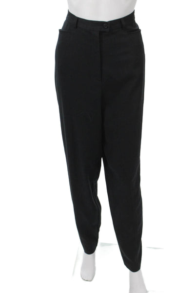 Folio Womens Dress Pants Black Button Polyester Rayon Lycra Size M