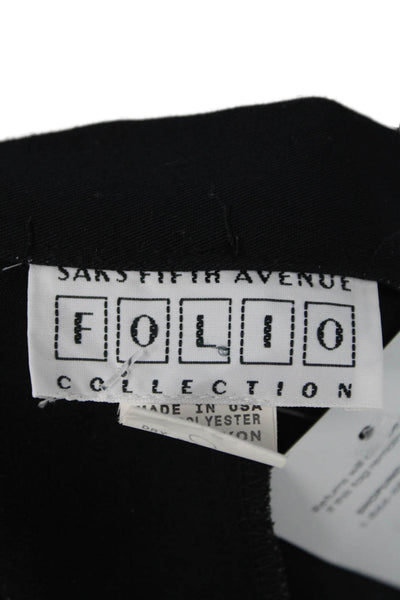 Folio Womens Dress Pants Black Button Polyester Rayon Lycra Size M