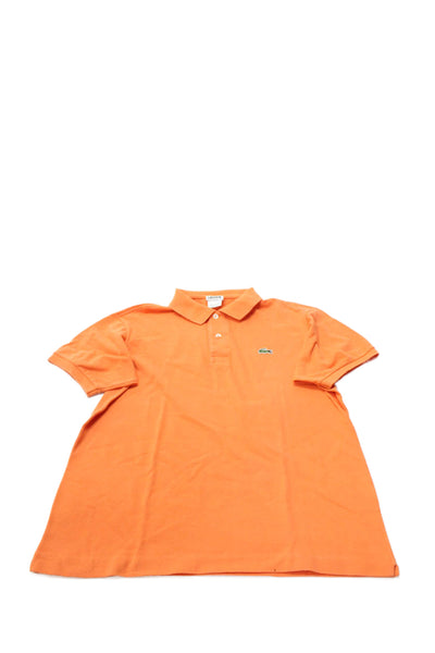 Lacoste Boys Short Sleeve V-neck Button Polo T-shirt Orange Size 04