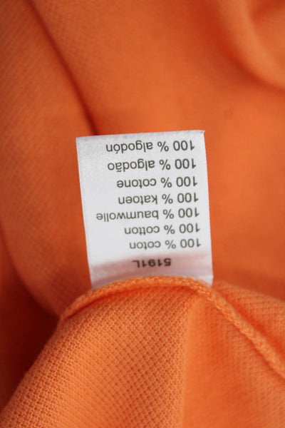Lacoste Boys Short Sleeve V-neck Button Polo T-shirt Orange Size 04