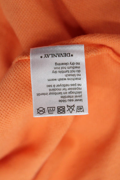 Lacoste Boys Short Sleeve V-neck Button Polo T-shirt Orange Size 04