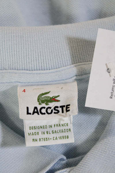Lacoste Boys Short Sleeve V-neck Polo T-shirt Blue Size 04