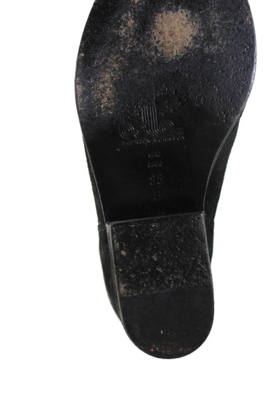 Bella Womens Suede Pointed Toe Slip On Ankle Boots Black Size 8.5