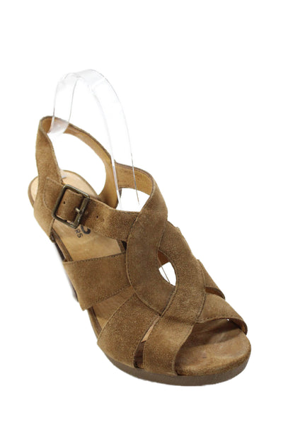 KORS Michael Kors Open Toe Ankle Strap High Heels Brown Size 8.5