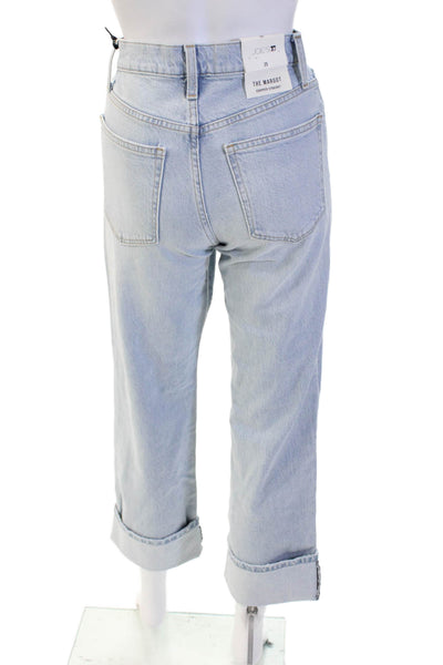Joes Womens Cropped Straight Jeans Light Blue Mid Rise Button Size 25
