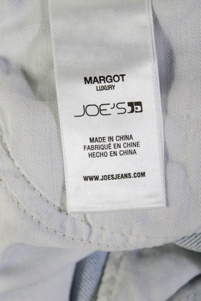 Joes Womens Cropped Straight Jeans Light Blue Mid Rise Button Size 25