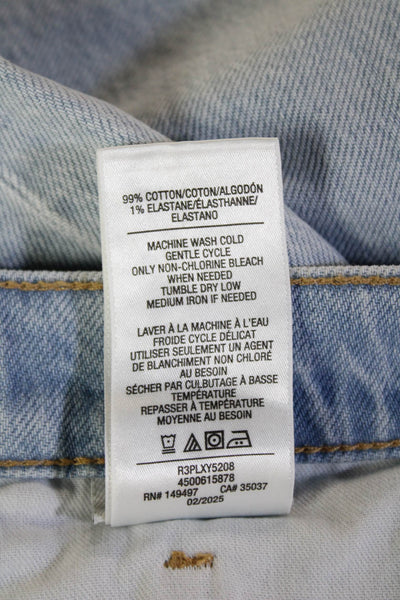 Joes Womens Cropped Straight Jeans Light Blue Mid Rise Button Size 25
