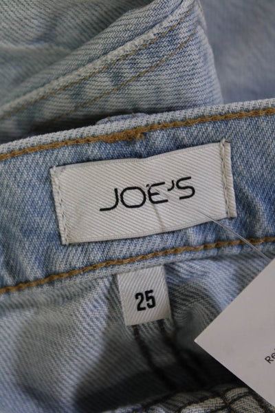 Joes Womens Cropped Straight Jeans Light Blue Mid Rise Button Size 25